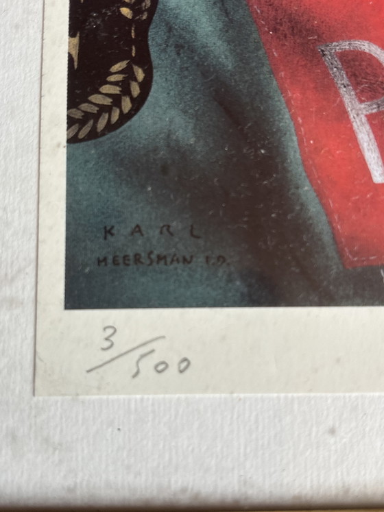 Image 1 of Karl Meersman, surrealistischer Siebdruck Jordan F1 – Nummeriert & Signiert