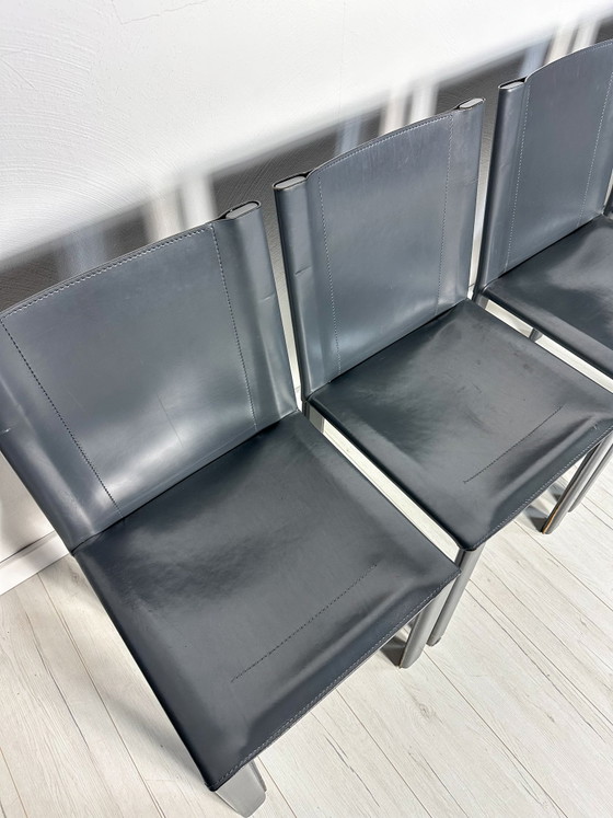 Image 1 of 6x Set 1980s VINTAGE ITALIAN DINING CHAIRS BY CARLO BARTOLI FOR MATTEO GRASSI