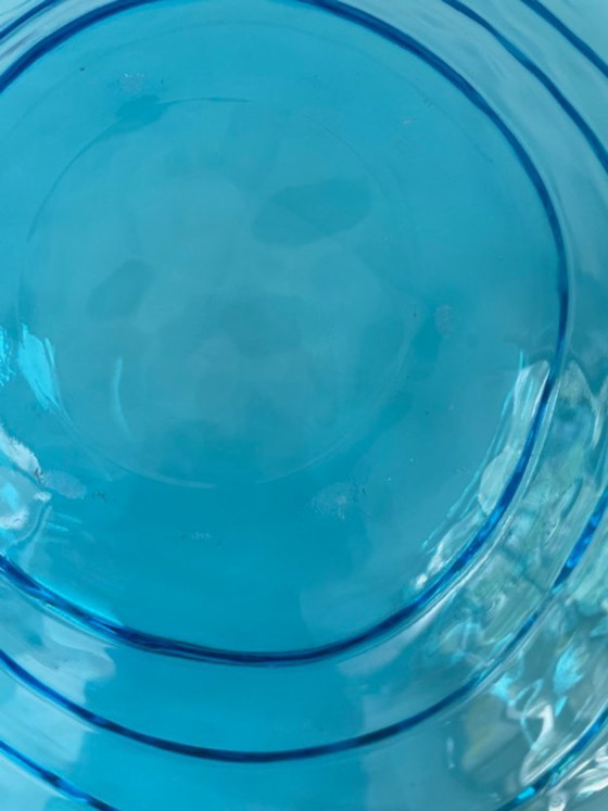Image 1 of Mouth-blown glass bowl light blue 35 cm