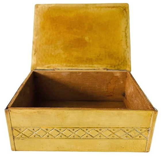 Image 1 of Vintage brass cigarette box