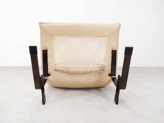 Image 1 of  Saporiti Onda Stuhl – cremefarbenes Leder 