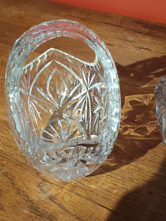 Set di 2 cestini vintage in cristallo tagliato. – Oggetti decorativi, Crystal (photo 5 of 9)