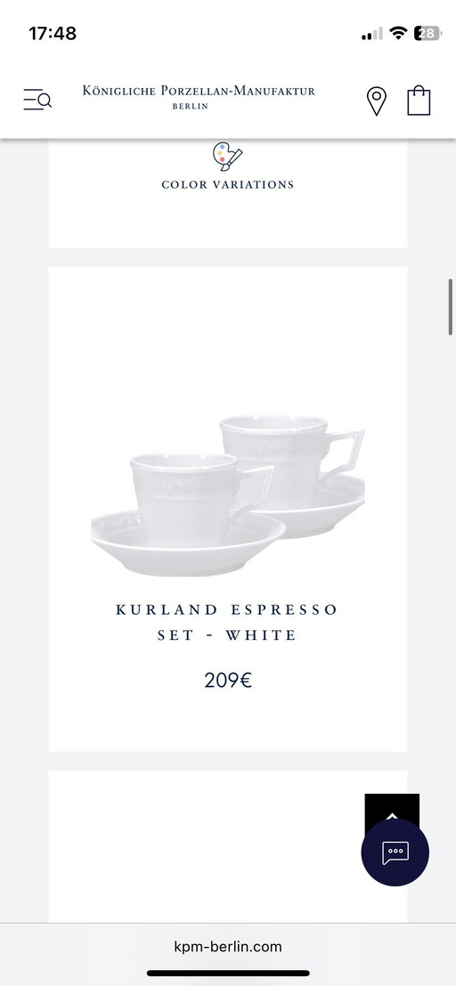 Set KPM KURLAND Berlin espresso cup+saucer