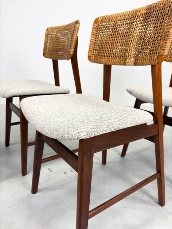 Set of Vintage Dining Chairs with Woven Cane Backrest – Wood (photo 9 of 19)