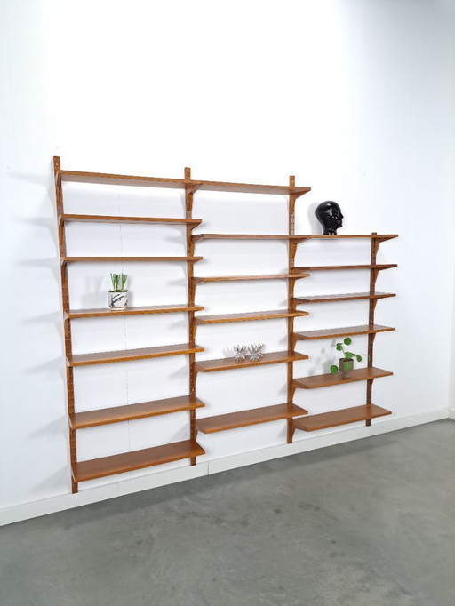 Sistema modulare di pareti in teak Royal System di Poul Cadovius, danese Cado