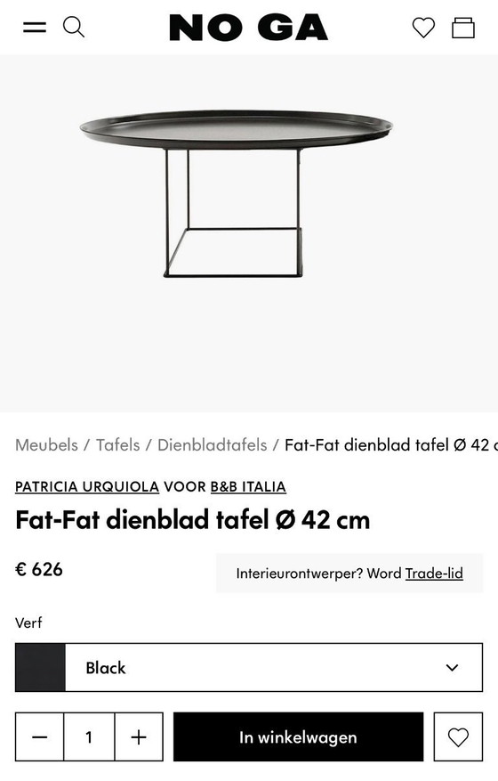 Image 1 of Y2K era B&B Italia Fat-Fat Table PATRICIA URQUIOLA 42cm