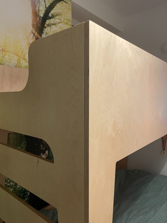 Lit superposé design unique en contreplaqué de bouleau, design propre, Lits 1 personne, Bois, Beige (photo 7 sur 11)