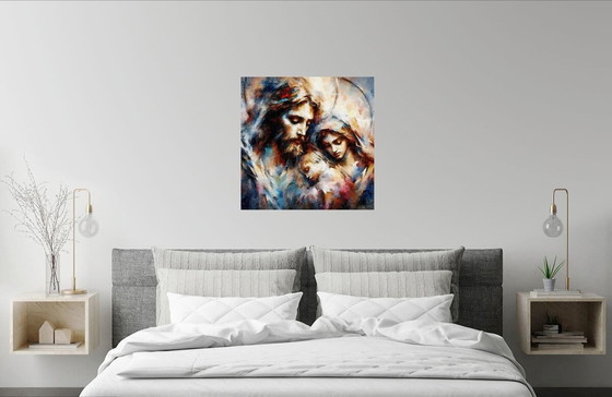 Image 1 of Jesus Mary And Joseph / Canvas Frame (80 X 80 Cm)