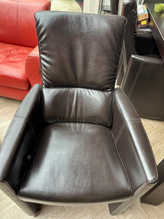 Image 1 of 6x Goossens Rocco echt lederen stoelen met relaxfunctie