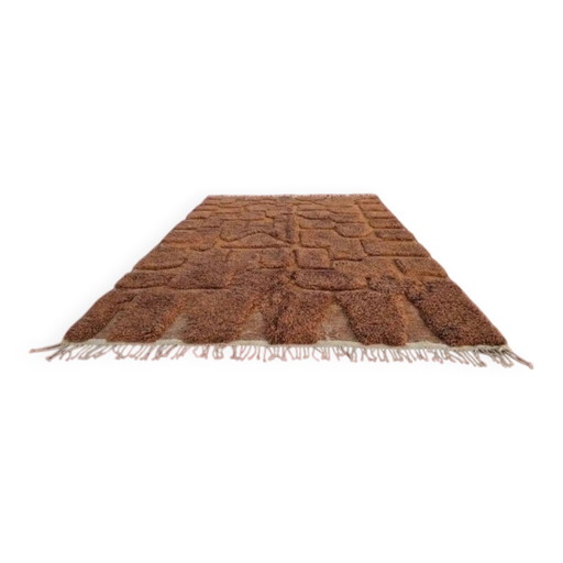 Alfombra bereber marroquí camel terracota 300x200 cm – patrón geométrico
