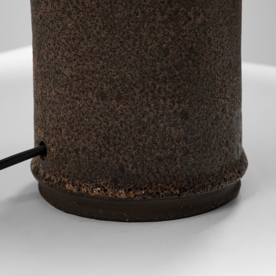 Braune glasierte Steingut Tischlampe von Kai Klinge für Oreby Keramik, Dänemark, 1970er Jahre, Tischlampen (Foto 7 von 8)