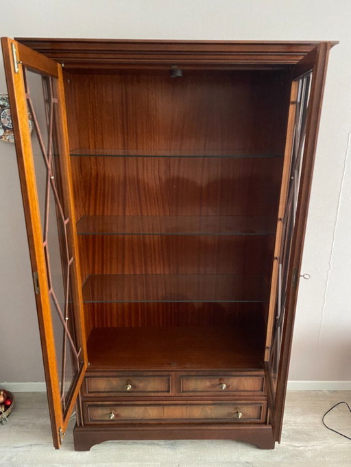 Display case Louis XV style in walnut color