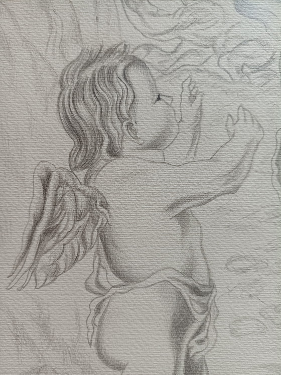 Image 1 of De Chirico copy from, Arianna and Ruggero pencil on paper 70x50