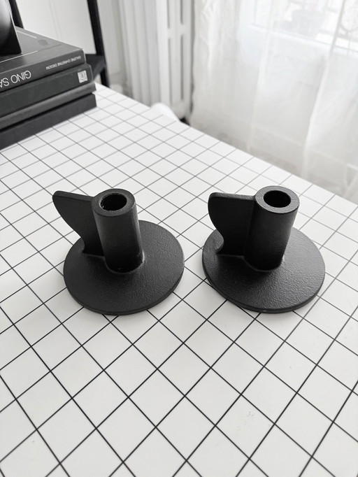 Pair of vintage 1980s IKEA design candlesticks