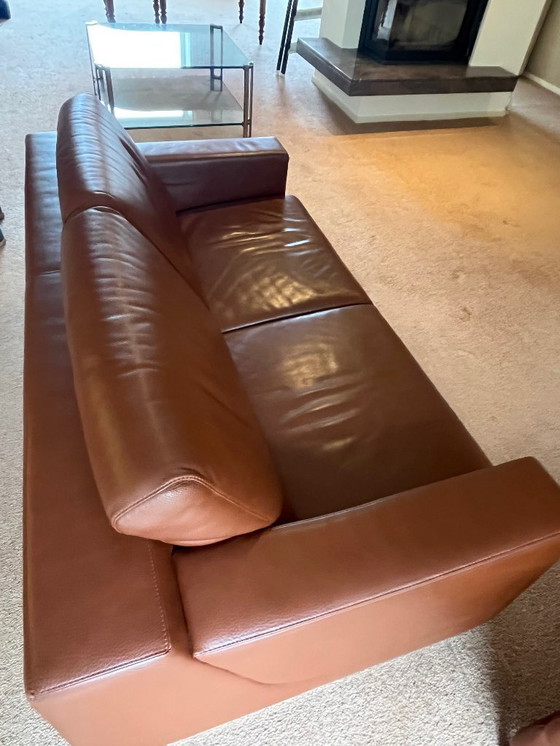Image 1 of Leolux Cuno Designsofa – cognacfarbenes Ledersofa, 2,5-Sitzer