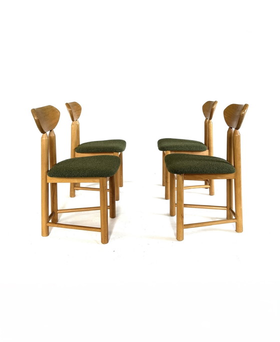 Image 1 of 4x Chaise de salle à manger brutaliste '80