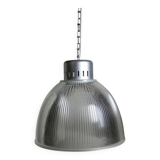 Industriële hanglamp van prismatisch glas type Holophane, Thorn, 1998