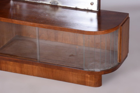 Restored Art Deco Dressing Mirror, by R. Slezak, Glass, Walnut, Czech, 1930s – Dressing tables, Wood (photo 12 of 14)