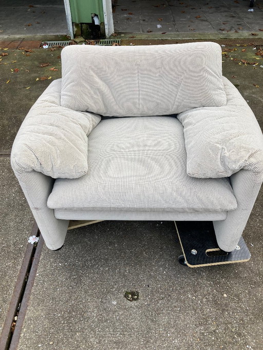 Unique original Maralunga set by Vico Magistretti for Cassina, 1985