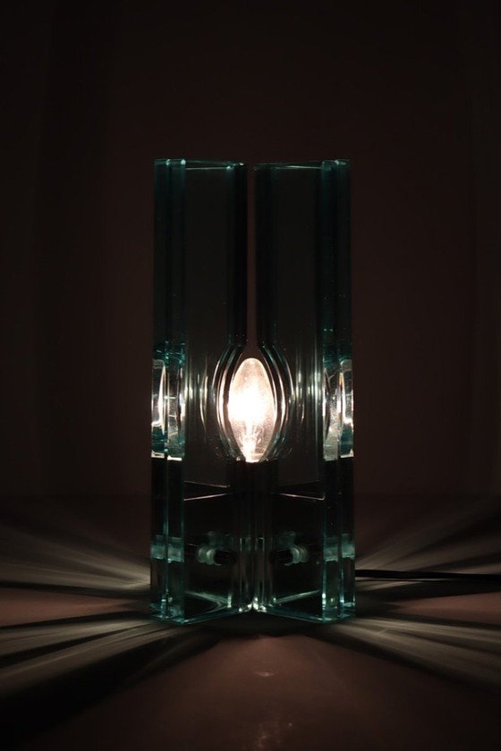 Image 1 of Set van 2 tafellampen/glasobjecten van Giorgio Reggiori voor Gallotti & Radice, jaren 1960, Italië