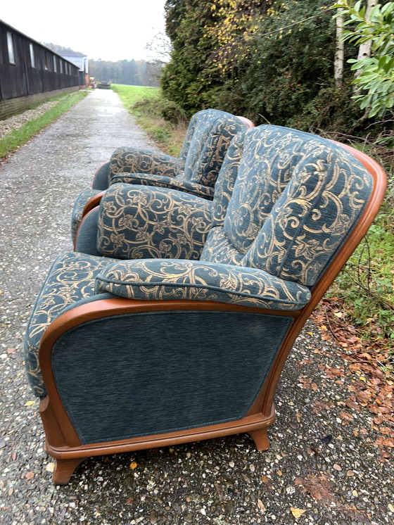 Image 1 of 2 kersenhouten jugendstil fauteuils 