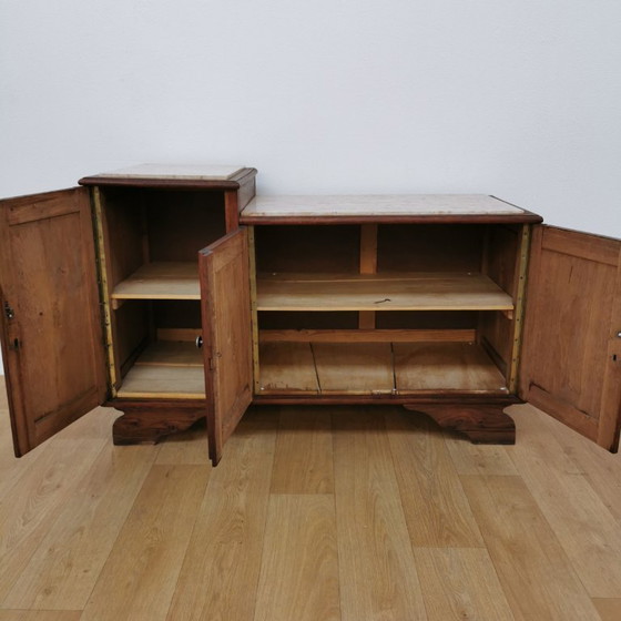 Image 1 of Antique TV cabinet television cabinet sideboard wall cabinet with marble top