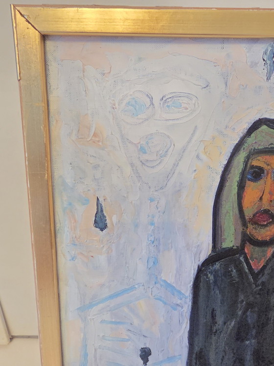 André Bulthé (1923–1996) – Portrait expressif de quatre figures – Huile sur toile – Peintures et dessins (photo 3 of 12)