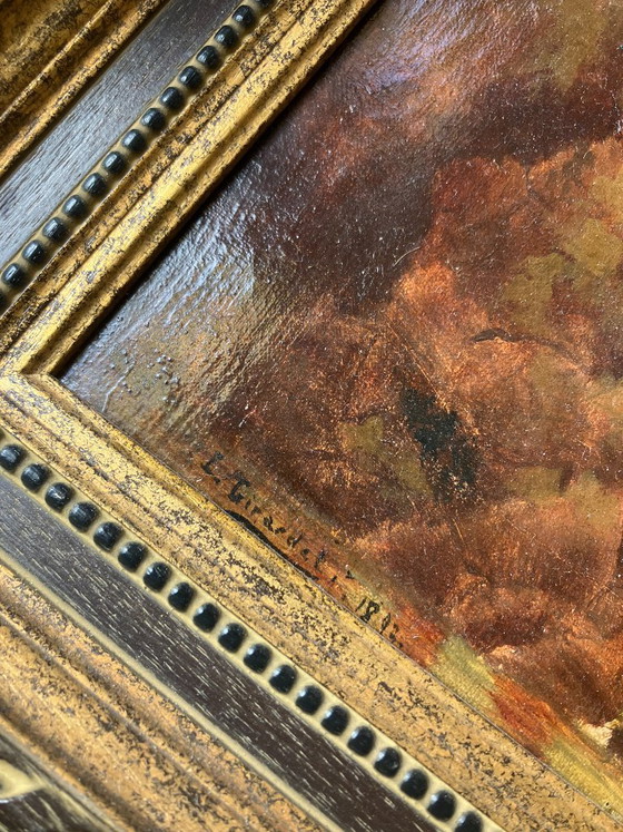 Image 1 of French school 19th century river landscape signed.