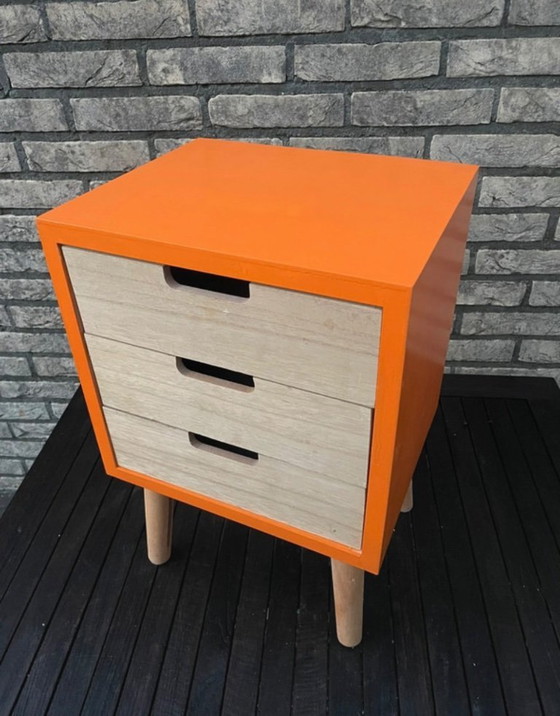Image 1 of Retro bedside table orange