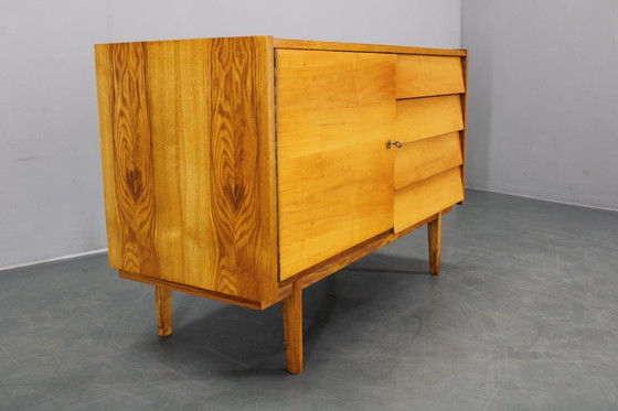 Image 1 of 1960s Czechoslovakian Maple Veneer Sideboard with Solid Maple Wood
