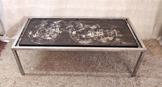 Image 1 of Couchtisch aus Keramik und Metall, signiert Belarti – 1960er/70er Jahre