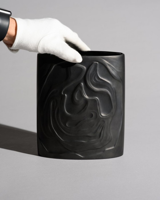 Image 1 of Rosenthal Porcelain Vase Duo Farideh Lashai & Werner Schreib Matte Black & White