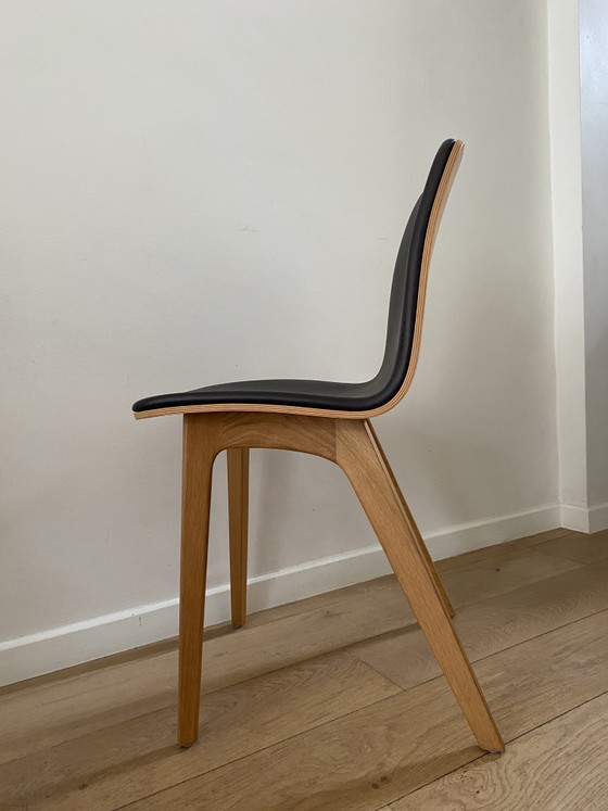 Image 1 of 4x Morph chairs by Zeitraum made of solid wood and with leather upholstery