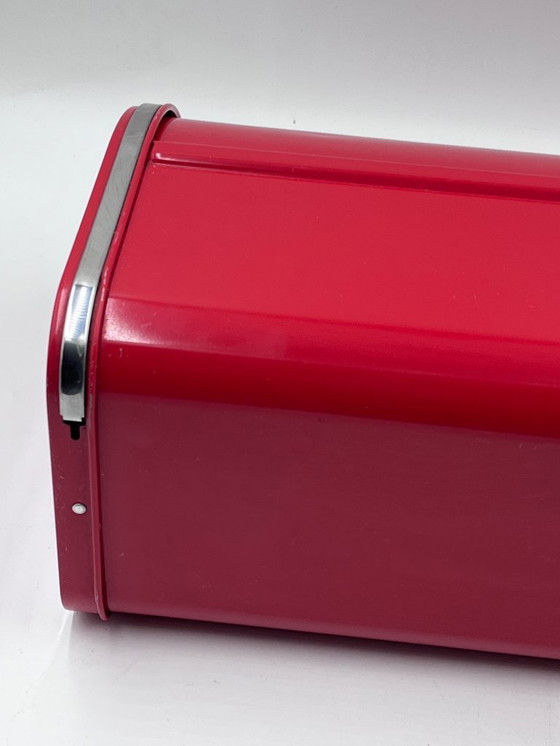 Image 1 of Red Brabantia bread box, 1980s vintage design