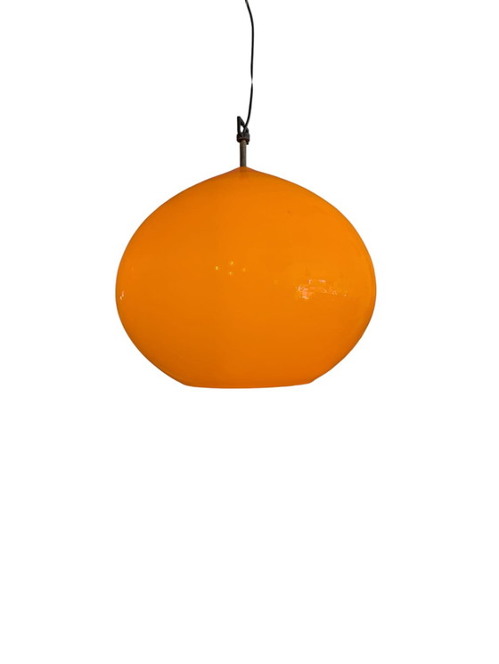 Image 1 of Vintage, Italian Orange Glass Pendant Lamp, Alessandro Pianon