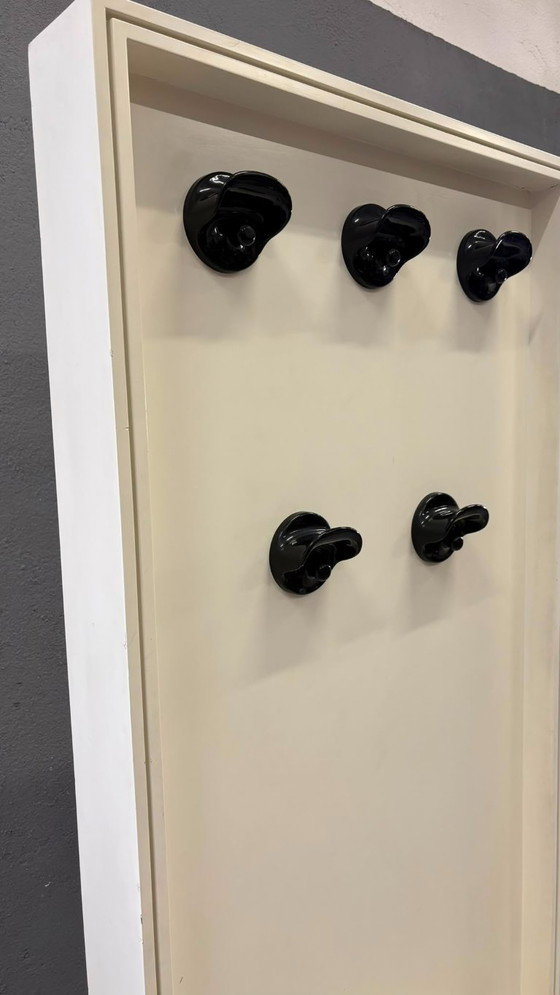Image 1 of Mid-Century Modern Double-Sided Hall Stand with Mirror & Coat Hooks, 1960s, Europe