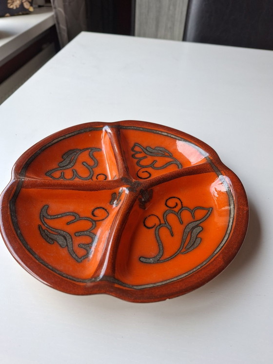 11 delig Flora servies oranje zwart, Tafelwaar, Keramiek (foto 4 van 11)
