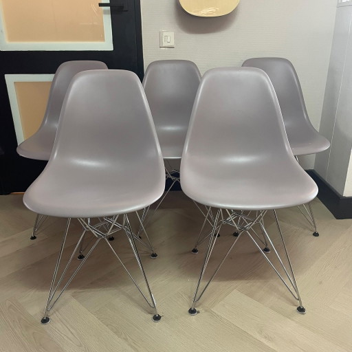 5 sedie Vitra Eames DSR design - Grigio/Tortora – eetkamerstoelen, Other