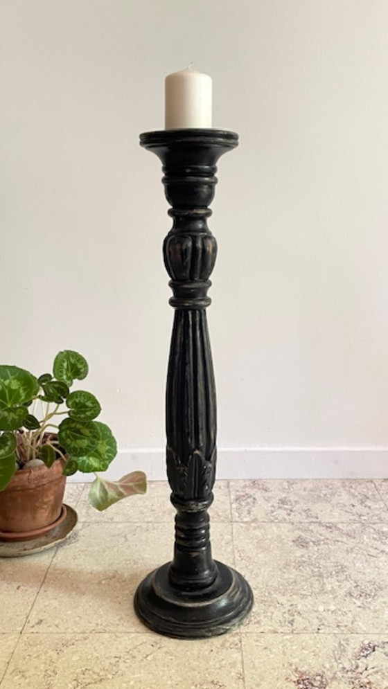 Kandelaar/kaarsenhouder 65 cm massief eikenhout – Kandelaars en kaarsen, Wood (photo 18 of 29)