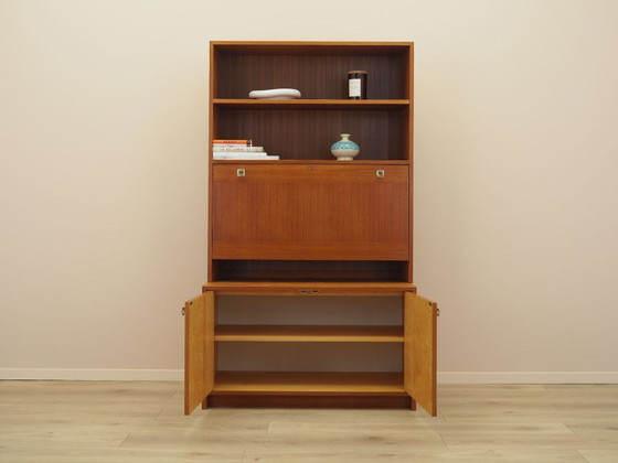 Estantería danesa de teca con mueble bar iluminado, estilo danés moderno de los años 70. – Librerías, Wood (photo 3 of 22)