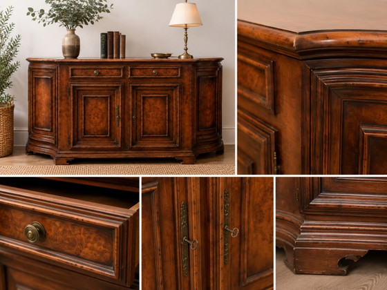 Vintage French Provençal sideboard with 4 doors – High Boards, Wood (photo 13 of 13)