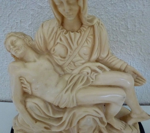 Gino Ruggeri "Pieta" Italian sculpture on marble.