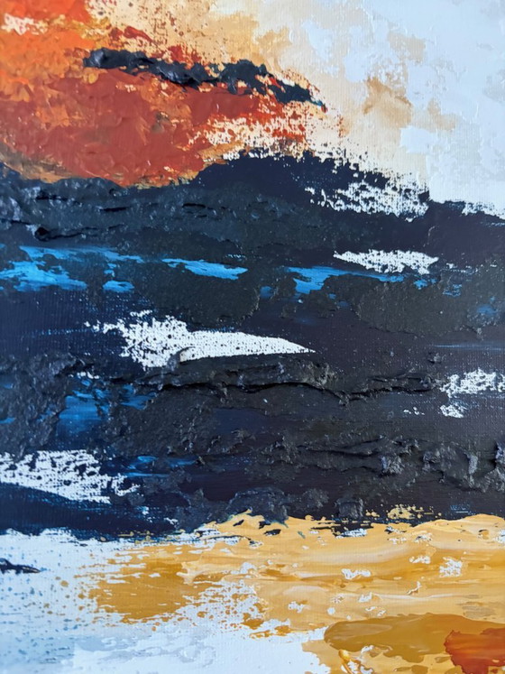 Image 1 of Birch III – Abstract painting inspired by birch bark | Acrylic on canvas | 60x60 cm