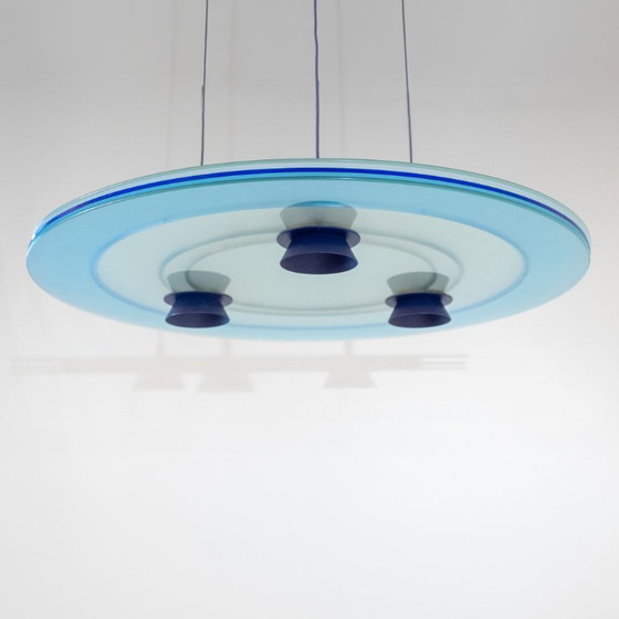 Image 1 of 1x  Space Age Aurora Blue Pendant by Arteluce, Perry King & Santiago Miranda, 1983