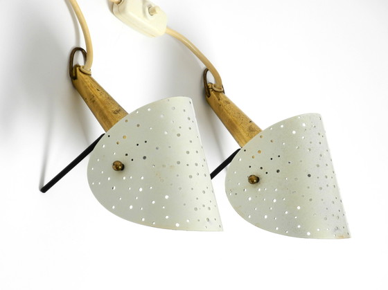 Image 1 of Coppia di splendide lampade da tavolo e da parete in ottone e metallo, in stile Mid-Century Modern, di Ernest Igl per Hillebrand