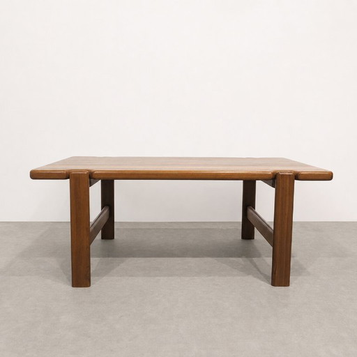 Table basse danoise en teck massif Niels Bach