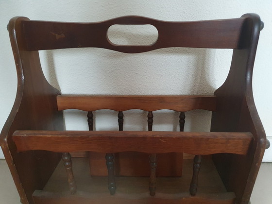 Vintage Houten Tijdschriftenrek / Krantenrek, Donkere Afwerking – Wood (photo 8 of 10)