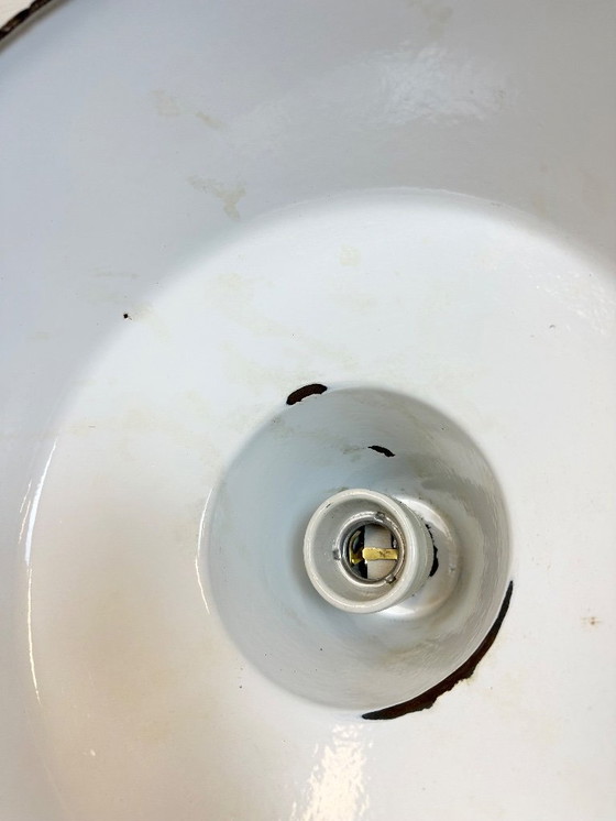 Image 1 of Industrial Grey Enamel Factory Pendant Lamp, 1960s