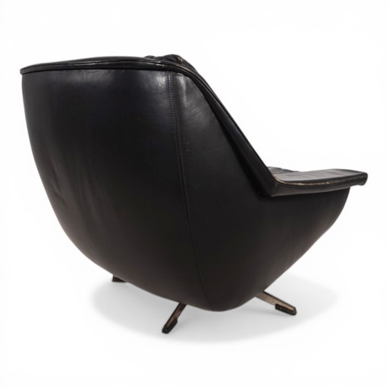 Image 1 of ESA 802 Black Leather Lounge Chair by Werner Langenfeld, 1970