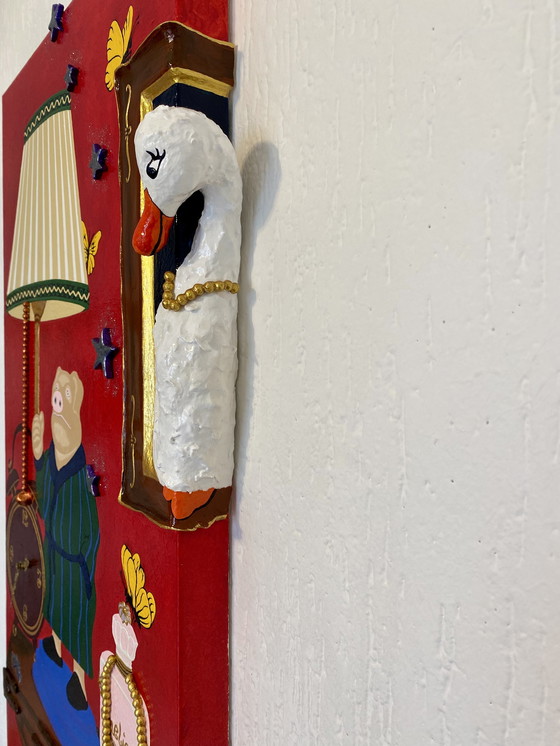 Image 1 of Tableau « Le monde fabuleux d'Amélie » avec horloge